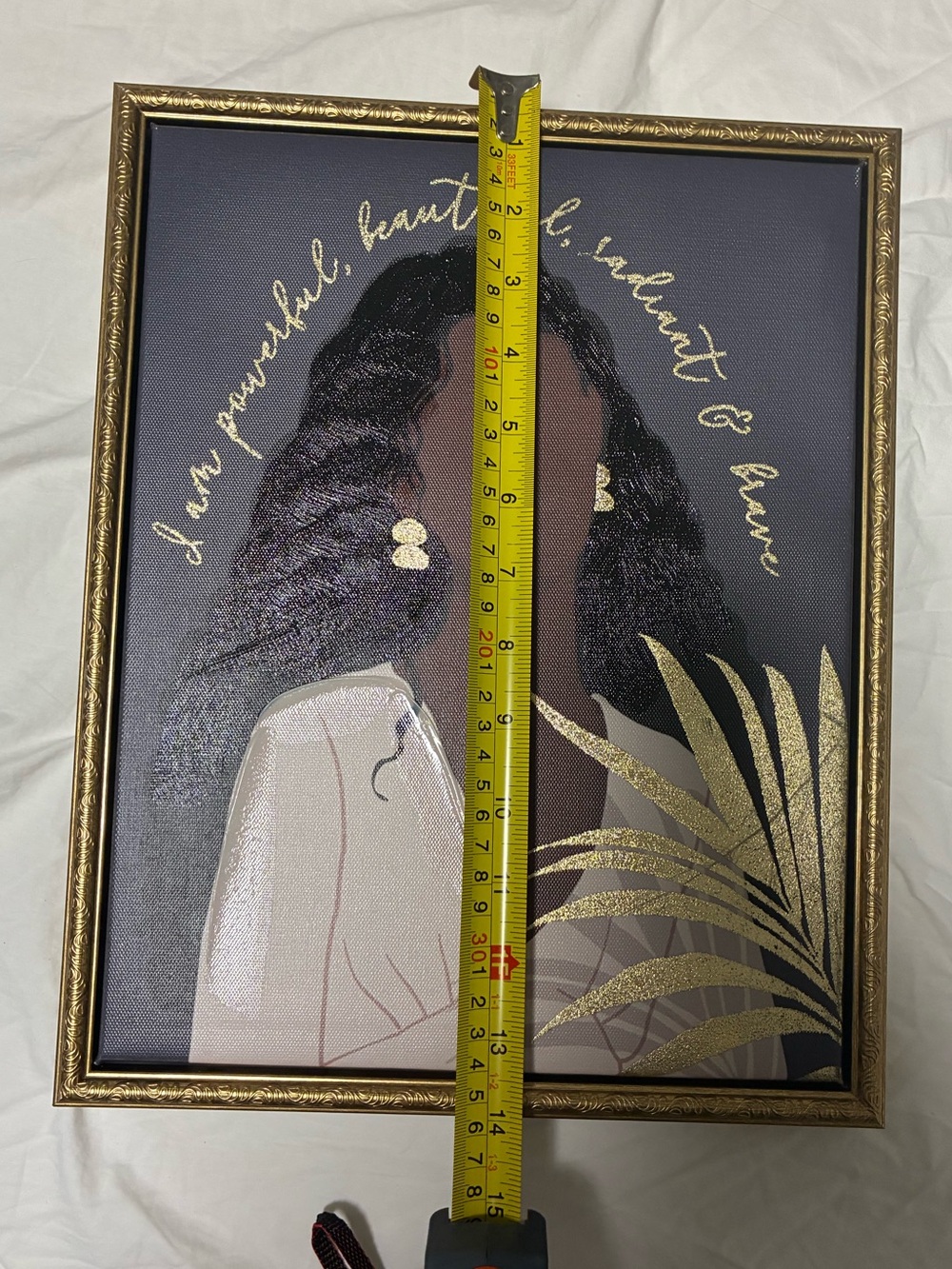 Framed Black & Gold Woman Portrait Wall Art